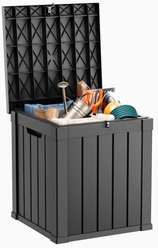 DRATO 51 Gallon Outdoor Storage Box Waterproof, Lockable Resin Deck Box by DRATOprovidesawarmandcozy