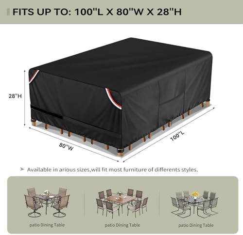 Kylinlucky Patio Outdoor Table Cover 100 x 80 inches Waterproof - Image 2