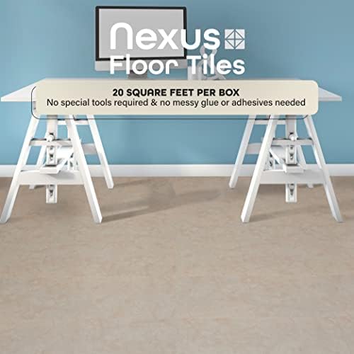 Nexus Self Adhesive 12-Inch Vinyl Floor Tiles, 20 Tiles, 12 x 12 in - Image 2