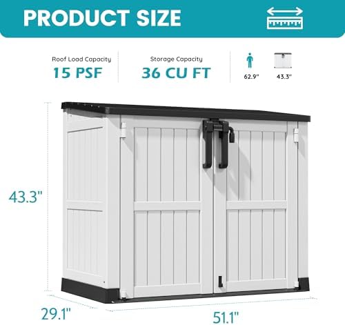 Outdoor Horizontal Storage Cabinet Box 36 Cu Ft - Image 6
