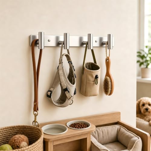 Wall Mounted Coat Rack-4 Hooks, Heavy Duty Stainless Steel Wall Hooks - Image 3