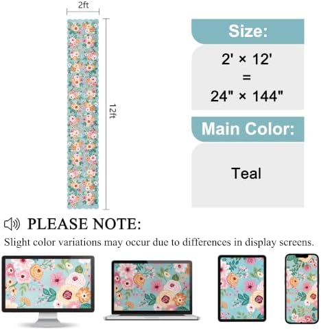 DUKINO 2x12 Washable Runner Rug, Floral Long Runner Rug - Image 2