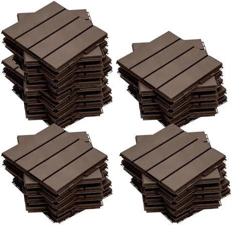 Interlocking Deck Tiles Outdoor Waterproof, Composite Patio Flooring by SHPAIDIRECT