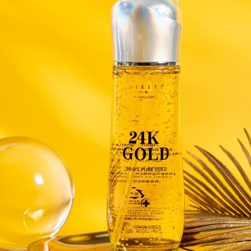 Signature 24K Gold Essential Skin Care 3 Set Toner, Emulsion, Cream Set (24K Gold)