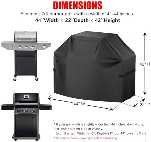 Grill Cover, 44 inch Heavy Duty BBQ Gas Grill Cover - Image 2