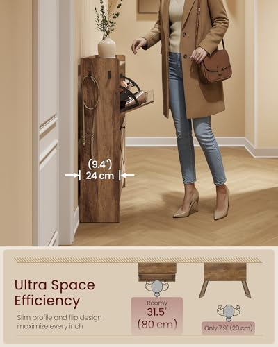 VASAGLE Narrow Shoe Storage Cabinet Organizer - Image 4