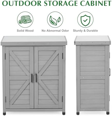 Outdoor Storage Cabinet & Potting Bench Table - Image 6