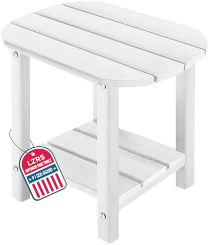 LZRS 2-Tier Patio Side Table, Heavy Duty HDPE Outdoor End Table by LZRSPET