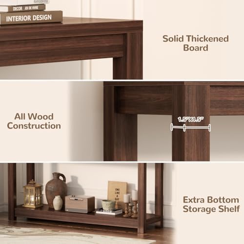 Besiost 47" Farmhouse Wood Entryway Table Narrow Console Table - Image 5