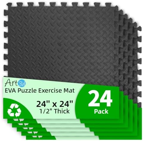 Art3d 24-Pack 24"x24" EVA Interlocking Exercise Mats, 96 Sq.Ft by Art3d