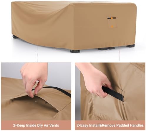 Mrrihand Outdoor Patio Furniture Covers Waterproof 74"Lx47"Wx28"H Brown - Image 3