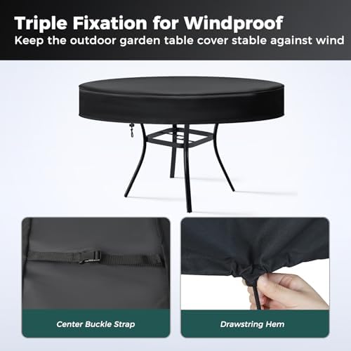SUNICO Outdoor Table Covers Waterproof Round 20" Dia - Image 3