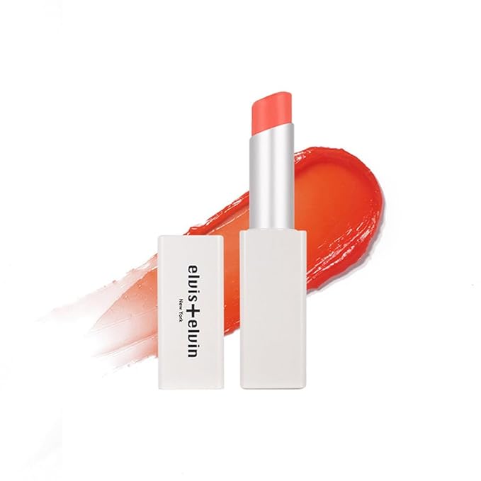 elvis+elvin Tsubaki Tinted Hydrating Lip Balm, Long Lasting Treatment, Lip Repair for Dry, Moisturizing Lip Care, Lip Care Essentials, many colors, 0.11oz (380 Watermelon)