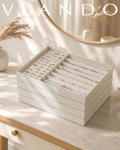 VLANDO Stackable Jewelry Tray, Drawer Organizer - Image 3