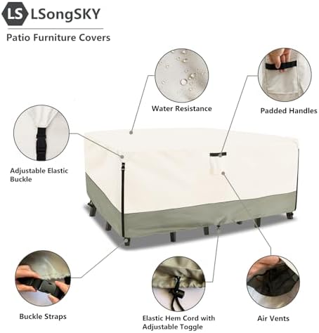 Outdoor Furniture Covers Waterproof, 600D Heavy Duty Patio Cover - Image 4