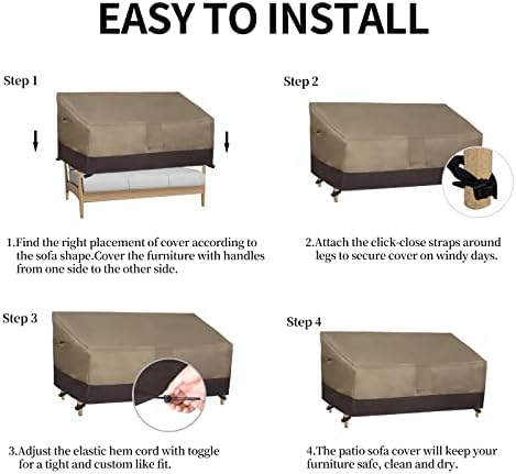 Easy-Going Heavy Duty Outdoor Bench Couch Cover, 88Wx32.5Dx33H inch - Image 7