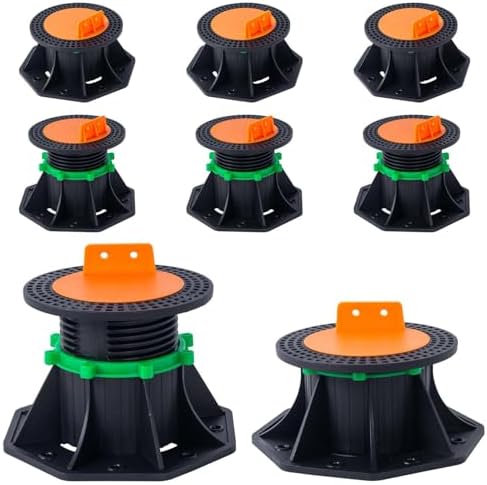 8 PCS Adjustable Plastic Pedestal Paver 3.5" to 5.5", Floor Slate Support Floor by PHLKJL