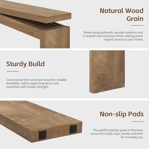 Epecoya Console Tables for Entryway 63-Inch, Natural Brown - Image 6