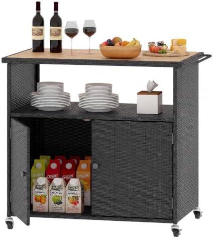 Tangkula Rattan Outdoor Storage Cabinet by TANGKULA