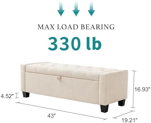 Huatean Home 43" Ottoman with Storage - Image 2