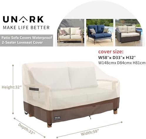 Outdoor 2-Seater Loveseat Cover, Waterproof Heavy Duty Patio Furniture Covers - Image 2