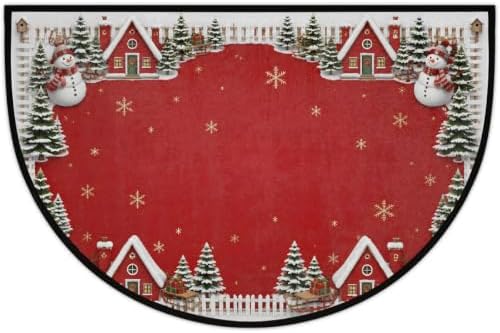 Christmas Half Round Door Mat Outdoor Doormat Bedroom Entrance Rug B14 by cfpolar
