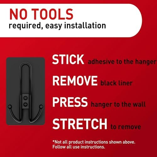 Command 10 lb X-Large Matte Black Triple Hooks, 3 Hooks and 12 Strips, - Image 4