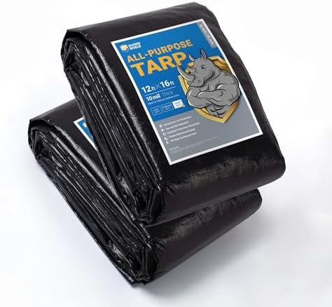 GUARD SHIELD Tarps Heavy Duty Waterproof 12x16 Feet Black Poly Tarp Cover by GUARDSHIELD