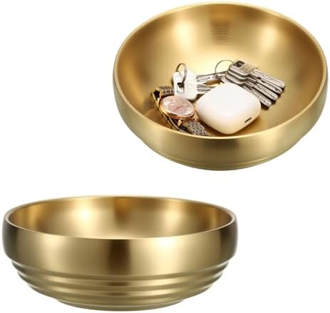 7.4" Gold Decorative Bowl, 2 Packs Key Bowls by Unknown