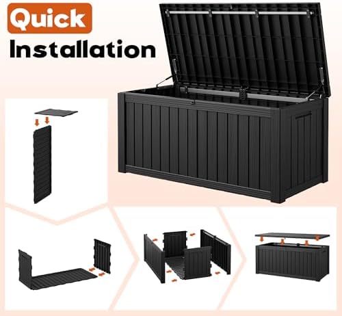 Outdoor Storage Box, Resin Deck Boxes Indoor and outdoor, Waterproof Storage - Image 7