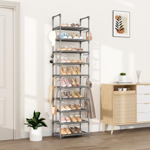VTRIN 10 Tiers Tall Shoe Rack Holds 20-25 Pairs of Shoes Sturdy Vertical Shoe - Image 2