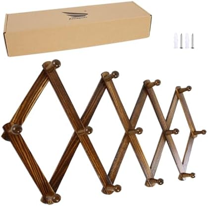 AMAPON Accordion Wall Hanger Expandable Coat Hat Rack 13 Peg Hook by AMAPON