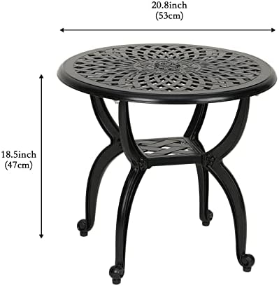 YKSY&YKSY Jardin DE Centennial Cast Aluminum Side/End Table, Anti-Rust Coffee - Image 3