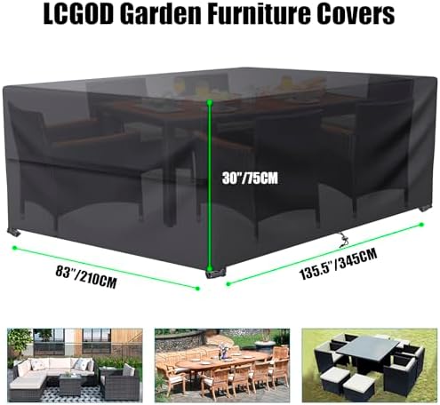 Patio Furniture Cover, Outdoor Furniture Cover Waterproof 136*83*30 In - Image 3