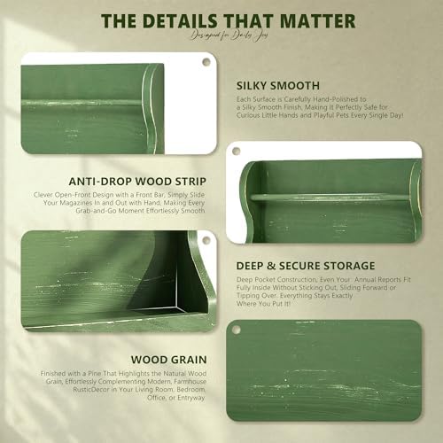 Pine Wood Mail Organizer Wall Mount - Image 6