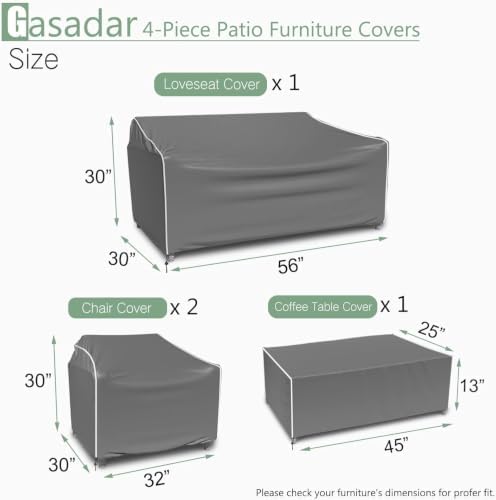 Gasadar Patio Furniture Covers 4-Piece Set - Image 2