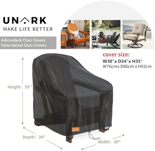 Outdoor Adirondack Chair Cover 2 Pack, Heavy Duty Patio Covers Waterproof - Image 2