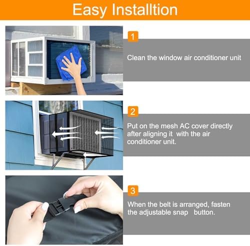 Demao Mesh Air Conditioner Cover, Bugs Rain Dirt Resistant Sturdy AC Covers - Image 7