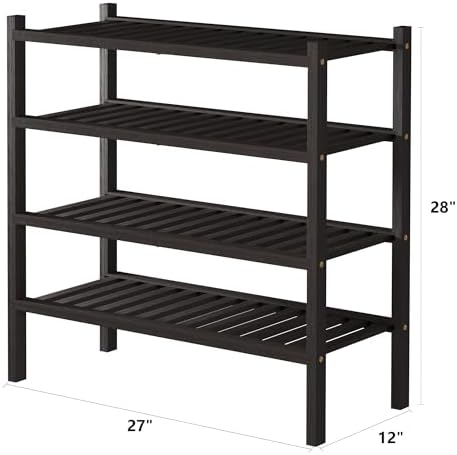 ROMGUAR CRAFT 4 Tier Bamboo Shoe Rack - Image 3