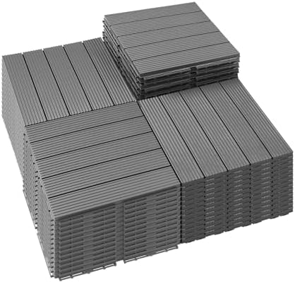PrimeZone 54 PCS Plastic Interlocking Patio Deck Tiles Outdoor All Weather by PrimeZone