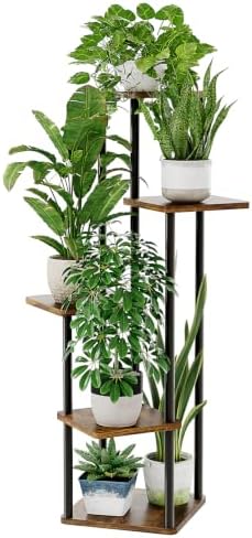 Bamworld Plant Stand Indoor Corner Plant Shelf by Bamworld