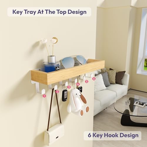 SWTYMIKI Key Holder Wall Mount-Wooden Key Hooks - Image 2