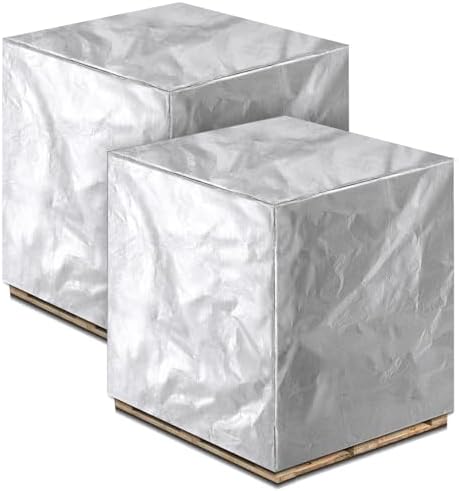 2 Pcs Silver 48" x 60" x 48" Heavy Duty Pallet Tarp Waterproof PE by Wowangce