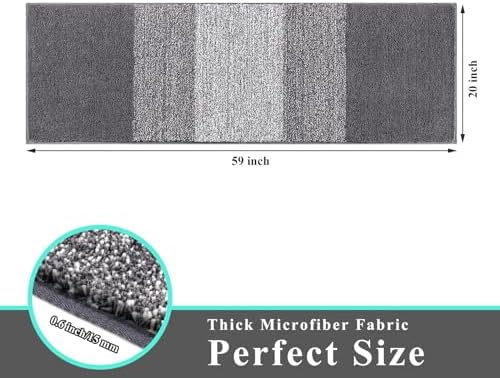 Vaukki Indoor Doormat Entryway Grey Door Mat 59x20 inch - Image 2
