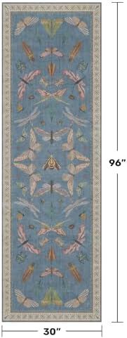 Blue Insect 2'6'' Wide 8' Long Hallway Runner Rug - Image 2