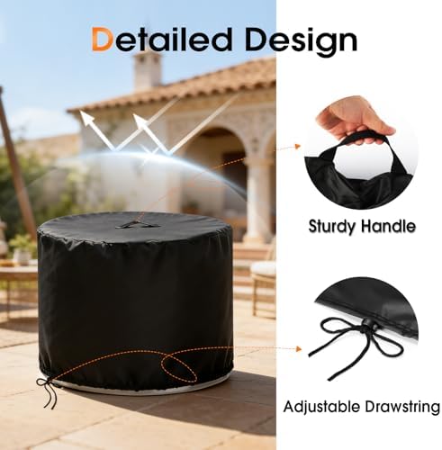 Fire Pit Cover, 30 x 25 Inch Round Propane Firepit Cover - Image 7