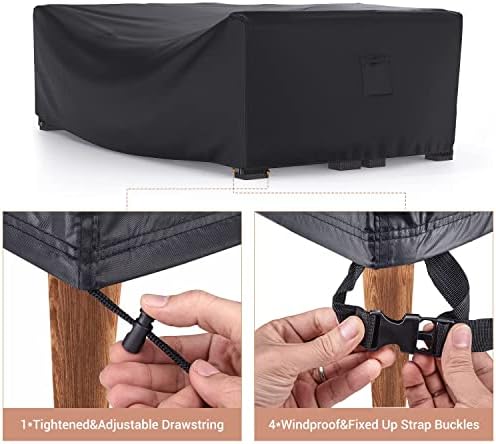 Mrrihand Outdoor Patio Furniture Covers Waterproof 74"Lx47"Wx28"H Black - Image 4
