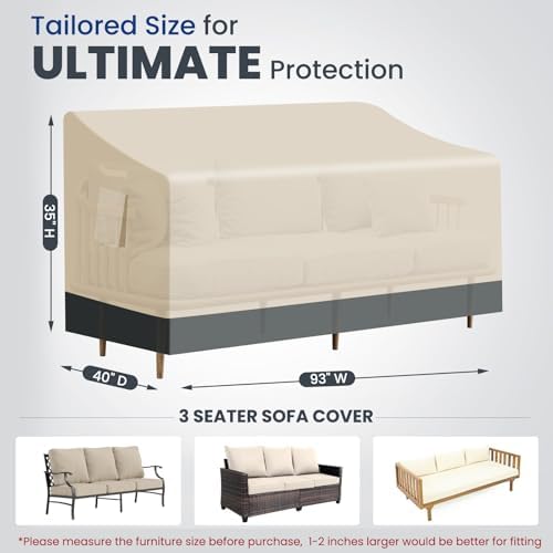 Extra Heavy Duty 3-Seater Outdoor Sofa Cover Waterproof - Image 2