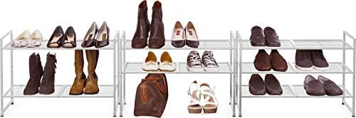 Simple Houseware 3-Tier Stackable Wired Grid Shoe Rack - Image 4