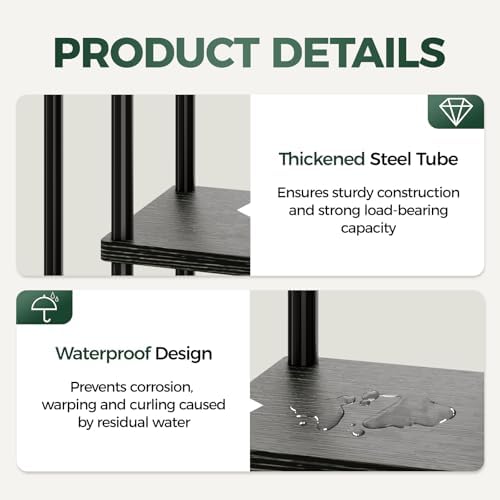 Bamworld Small Plant Stand Indoor Corner Metal Plant Shelf - Image 6